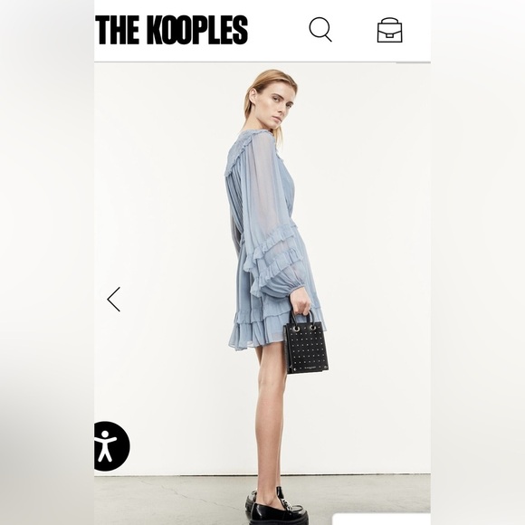The Kooples Short Sky Blue Dress with Floaty Frills - Picture 14 of 16